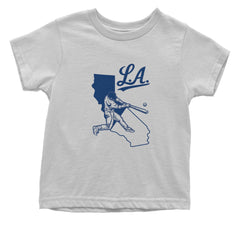 Los Angeles Baseball Batter Up Infant One-Piece Romper Bodysuit Or Toddler T-shirt White