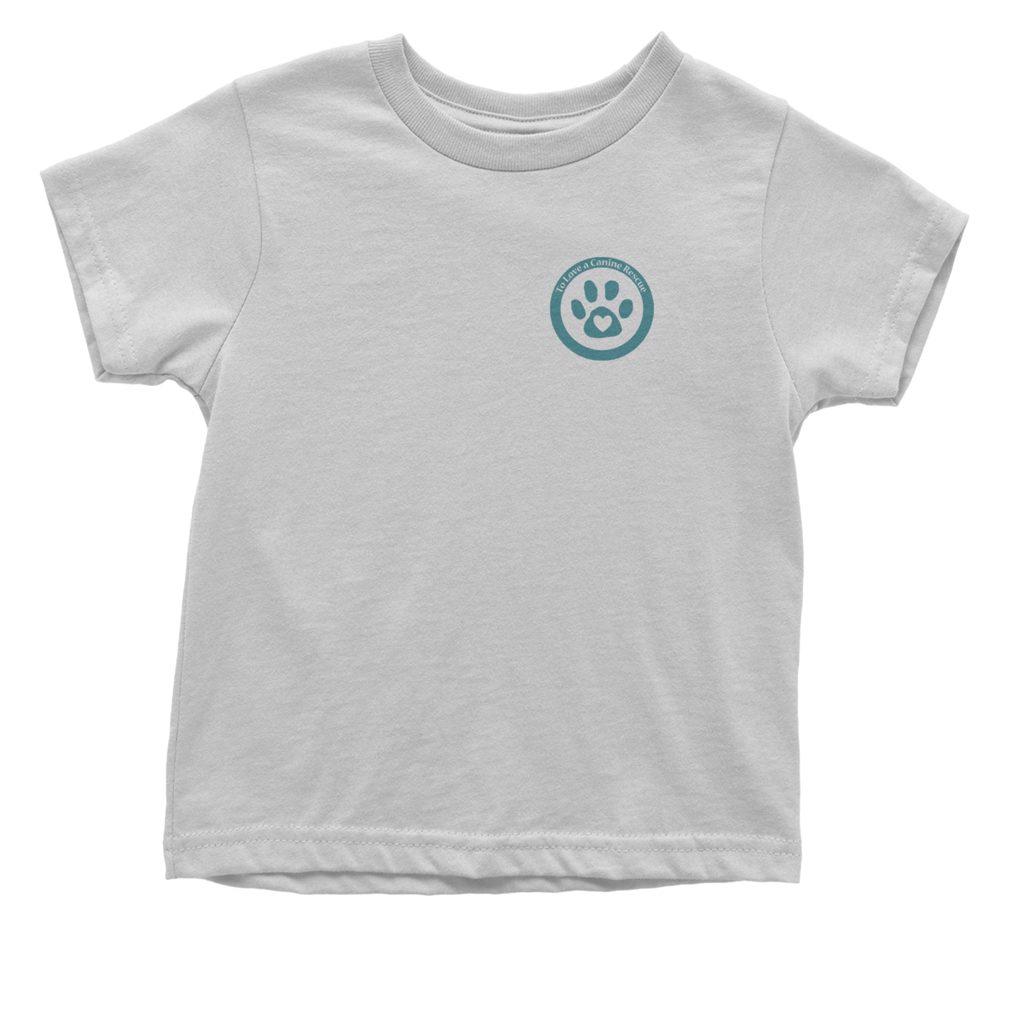 TLC To Love a Canine Dog Rescue Teal Infant One-Piece Romper Bodysuit Or Toddler T-shirt White