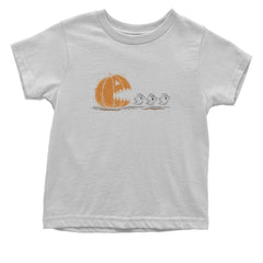 Pumpkin Pacman Chasing Ghosts Halloween Infant One-Piece Romper Bodysuit Or Toddler T-shirt White