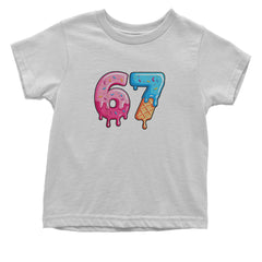 67 Dripping Ice Cream Donut Melt Infant One-Piece Romper Bodysuit Or Toddler T-shirt White