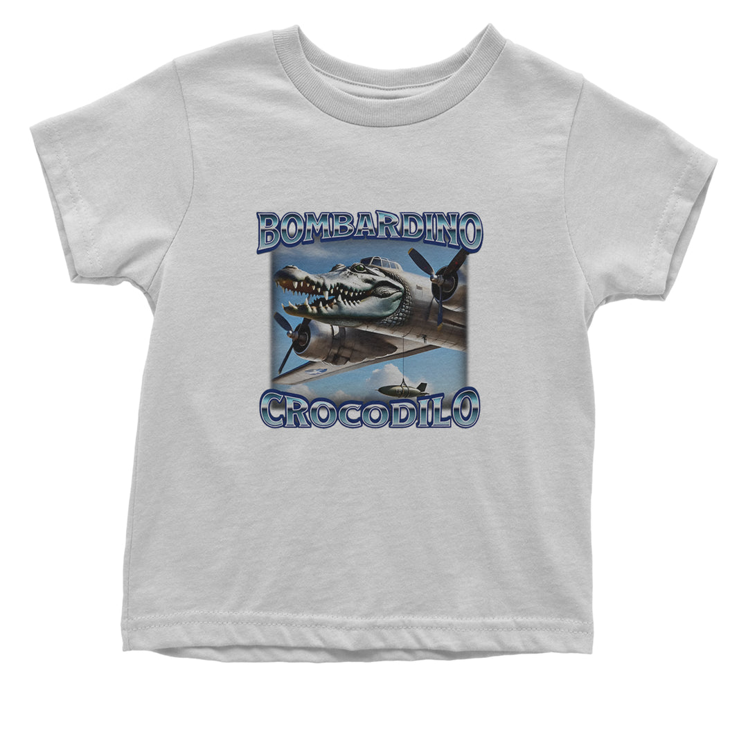 Bombardino Crocodilo Brainrot Infant One-Piece Romper Bodysuit Or Toddler T-shirt White