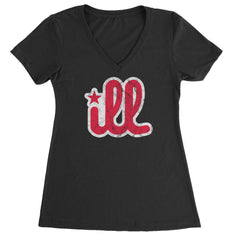 ILL Vintage It's A Philly Thing Ladies V-Neck T-shirt Black