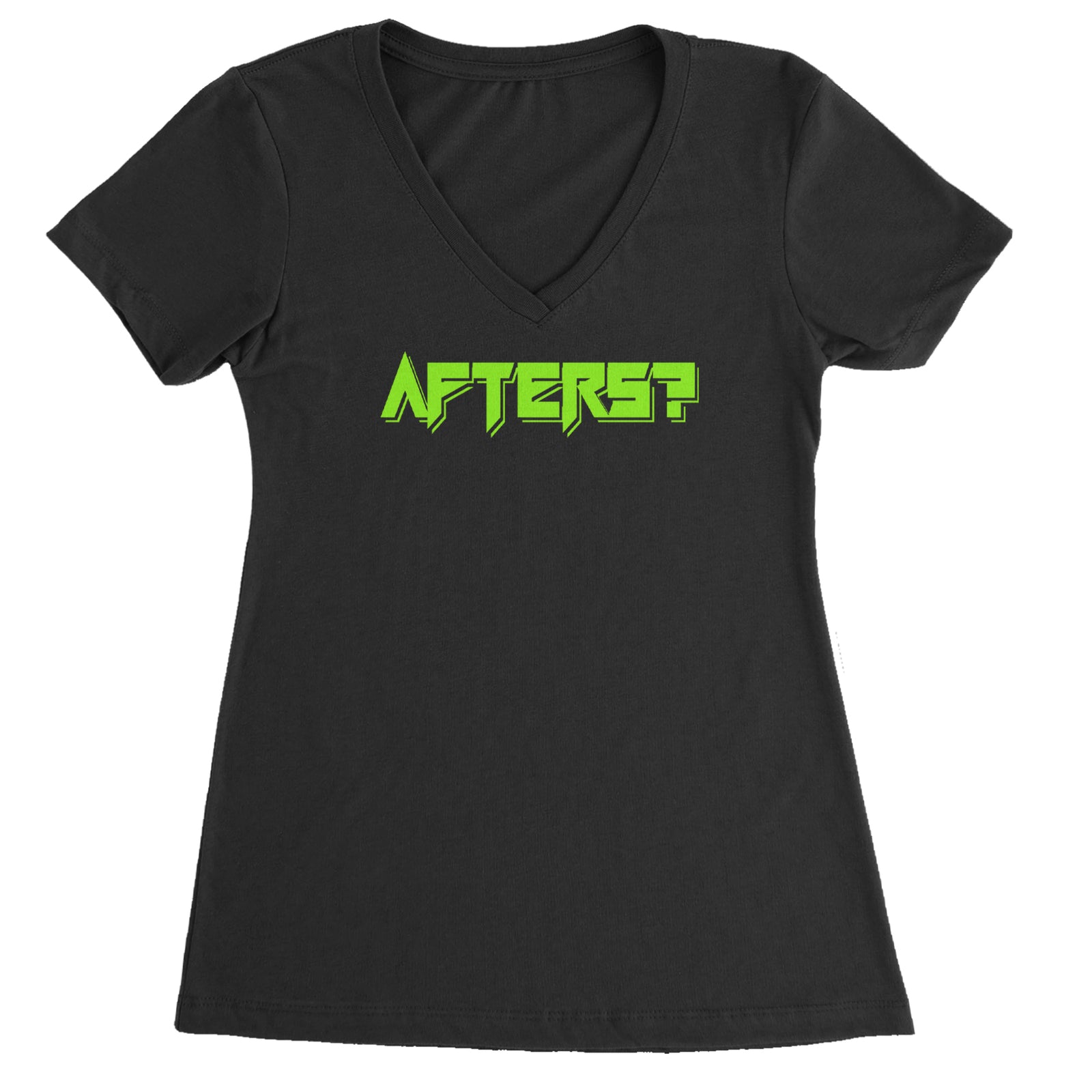 Afters After Party Rhythm Club Rave EDM Ladies V-Neck T-shirt Black