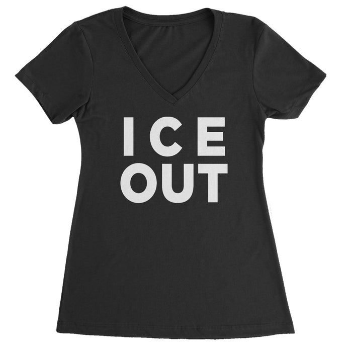 Ice Out Protest Ladies V-Neck T-shirt
