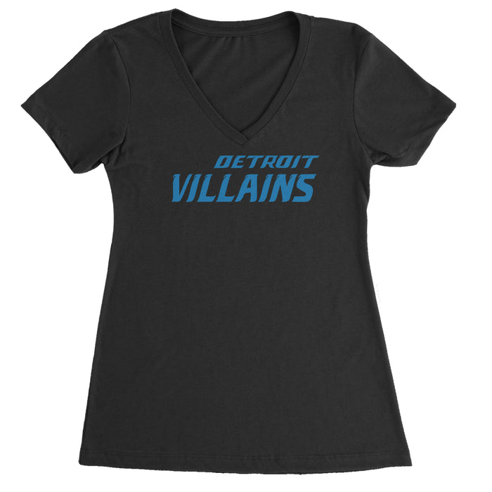 Detroit Villains Grit Football Ladies V-Neck T-shirt