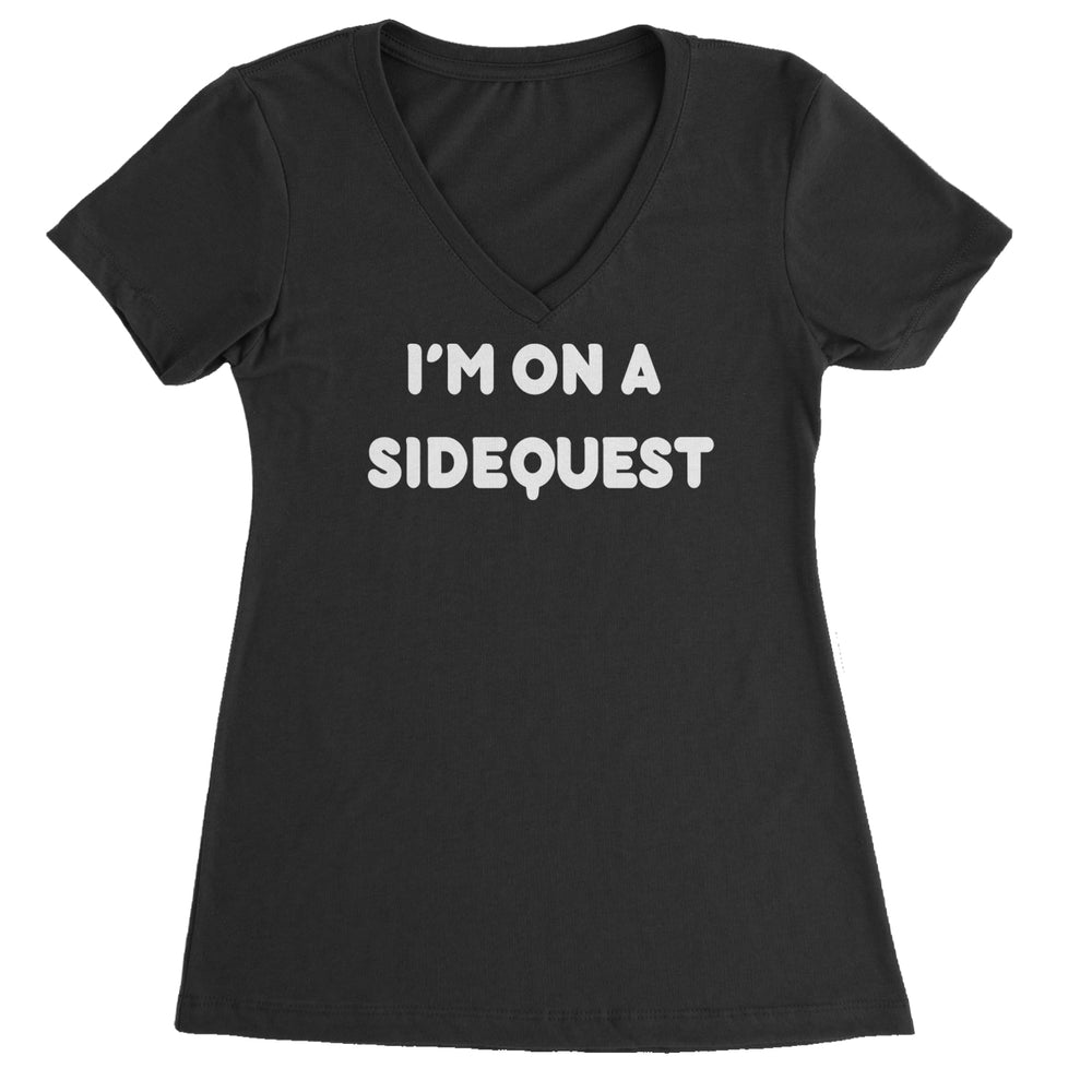 I'm On A Sidequest Festival Rave EDM graphic on Women's Lightweight V-Neck T-Shirt in Black