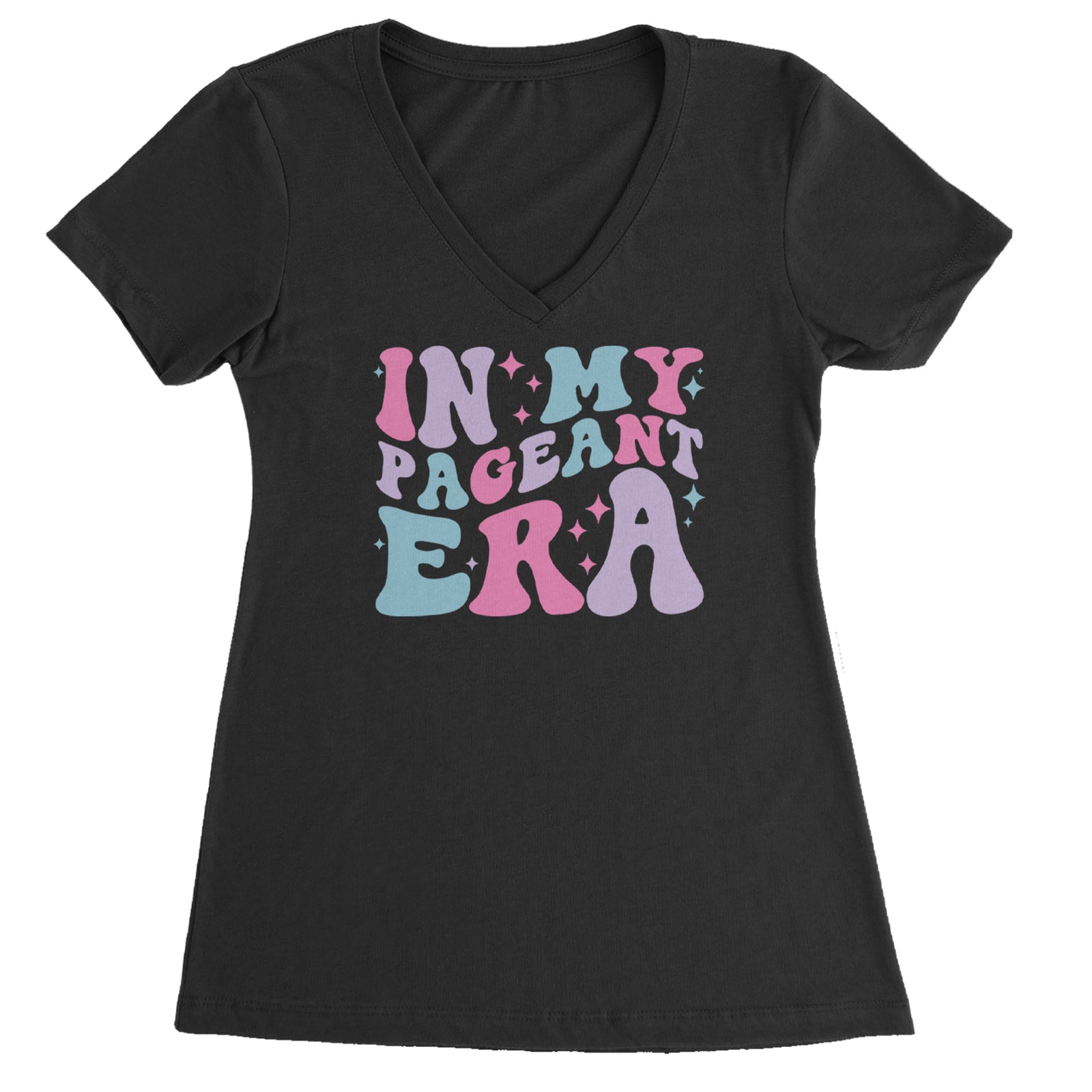 In My Pageant Era Ladies V-Neck T-shirt Black