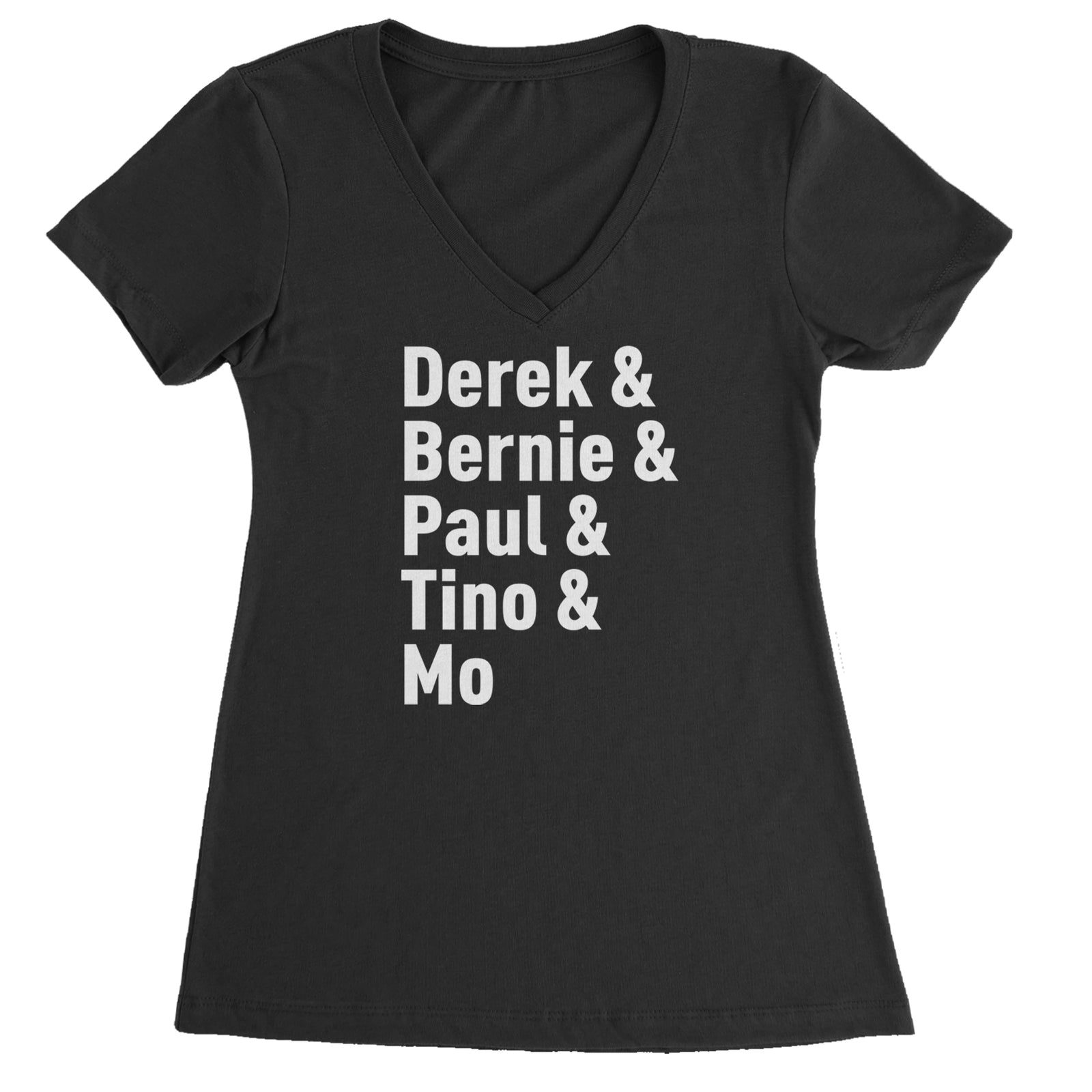 Derek & Bernie & Paul & Tino & Mo Ladies V-Neck T-shirt Black