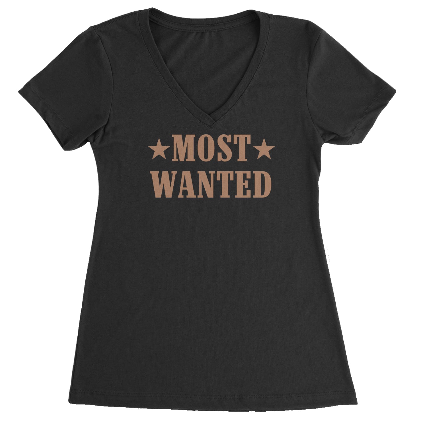 Most Wanted Cowboy Ladies V-Neck T-shirt White