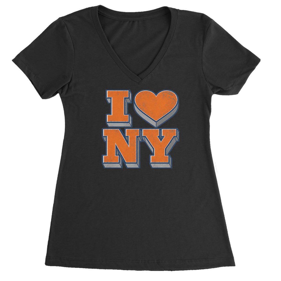 New York City Pride Heart Ladies V-Neck T-shirt Black