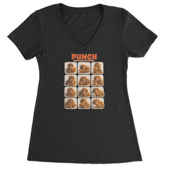 Punch Play Hard Love Harder Ladies V-Neck T-shirt Black
