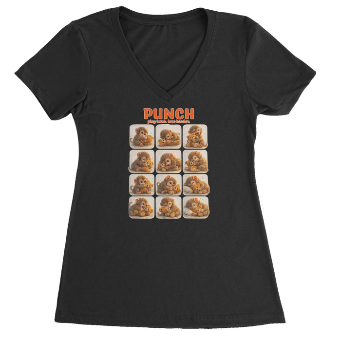Punch Play Hard Love Harder Ladies V-Neck T-shirt