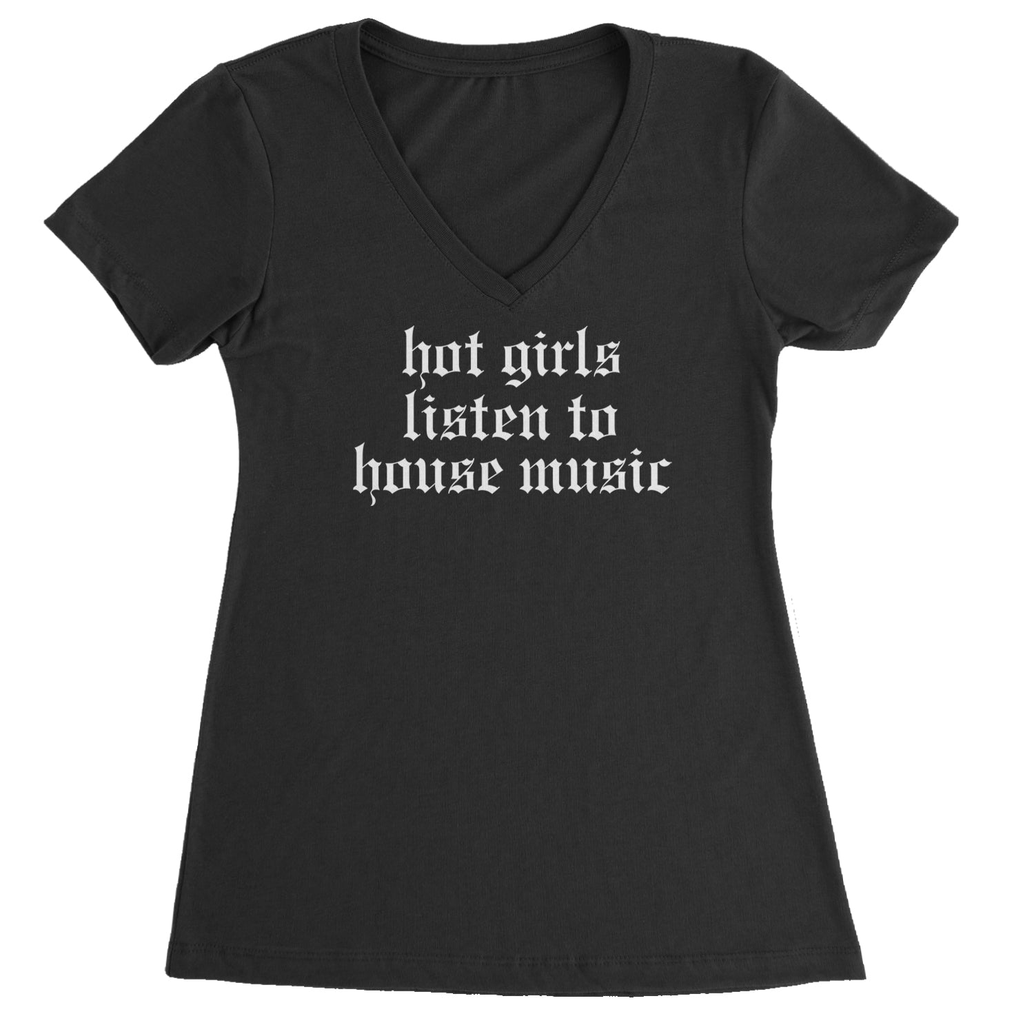 Hot Girls Listen To House Music Rave EDM Ladies V-Neck T-shirt Light Pink
