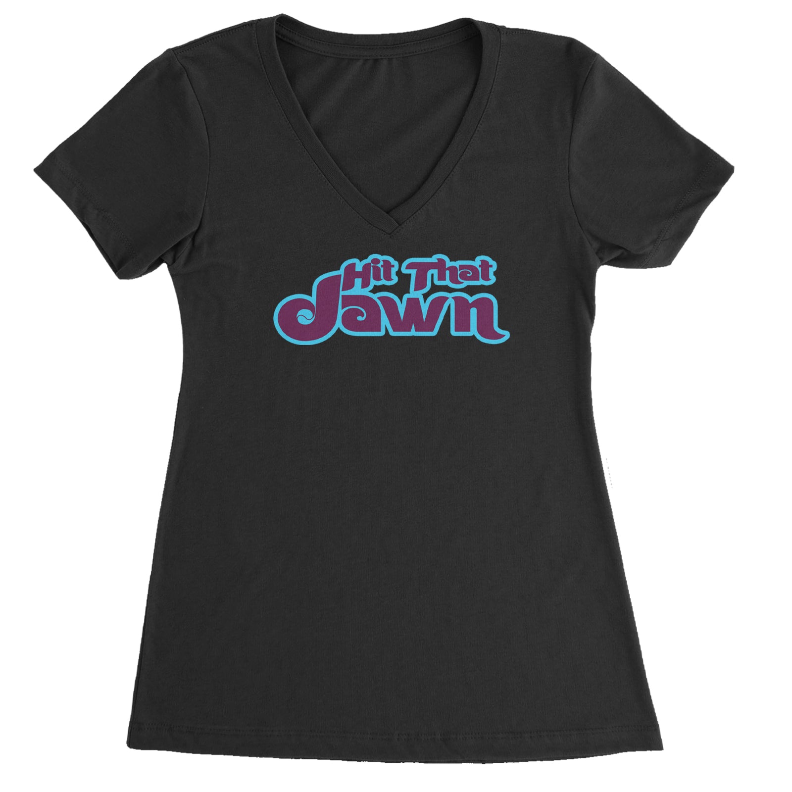 Hit That Jawn Philly Baseball Ladies V-Neck T-shirt Heather Grey
