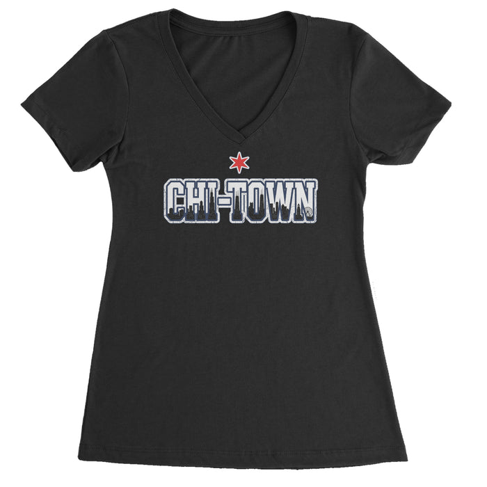 Chicago Chi-Town City Pride Ladies V-Neck T-shirt
