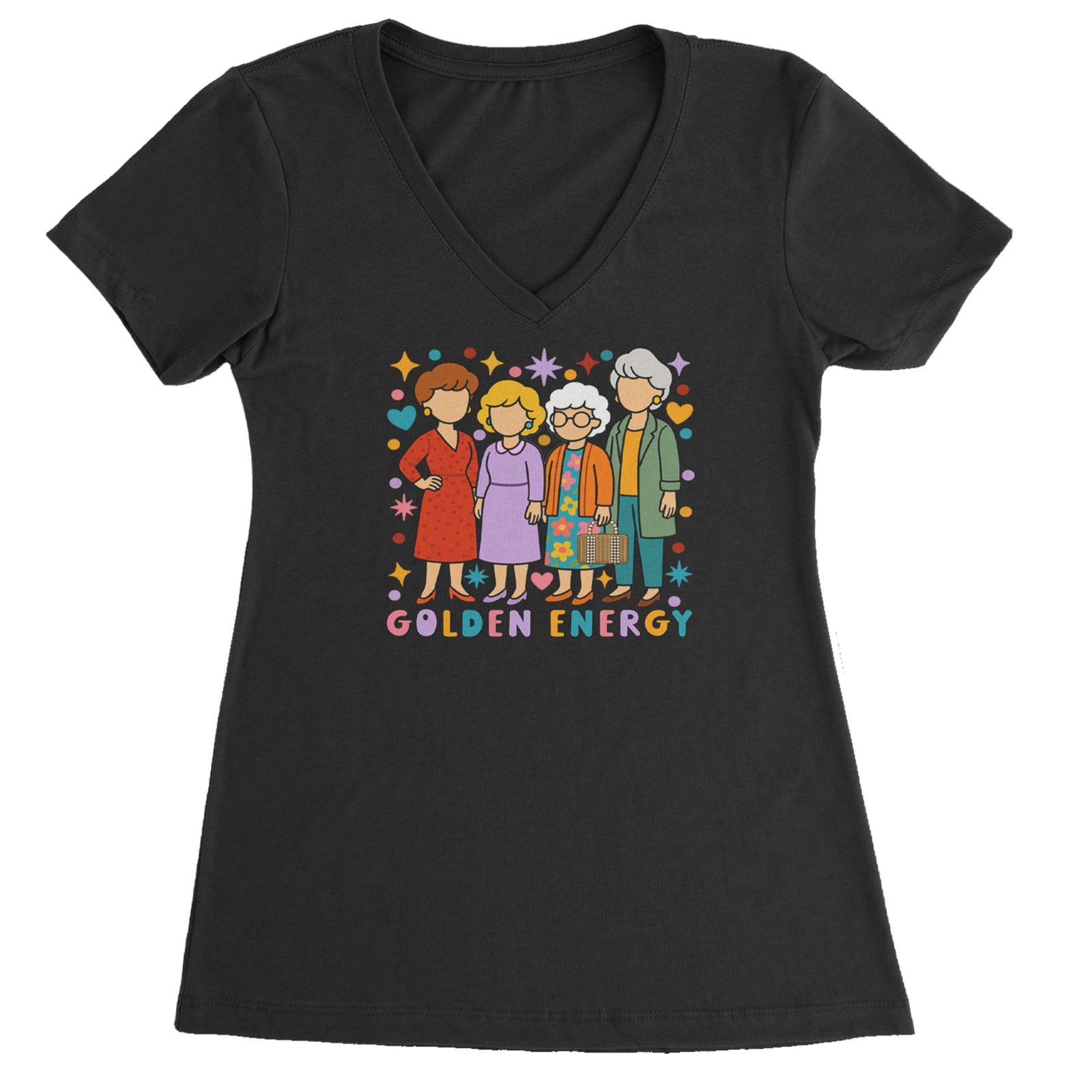 Golden Forever Golden Girls Ladies V-Neck T-shirt Black