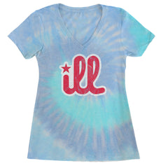 ILL Vintage It's A Philly Thing Ladies V-Neck T-shirt Blue Clouds