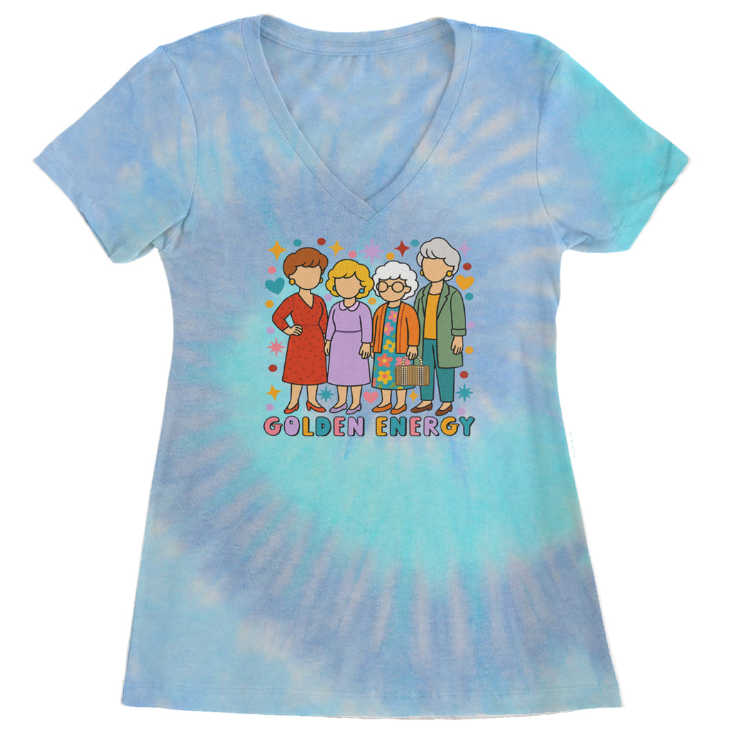 Golden Forever Golden Girls Ladies V-Neck T-shirt Blue Clouds
