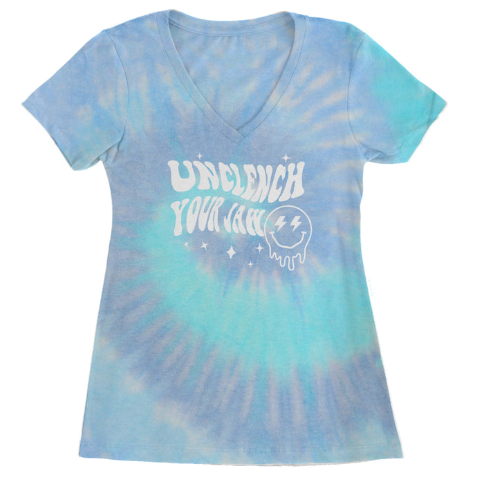 Unclench Your Jaw Festival Rave EDM Ladies V-Neck T-shirt