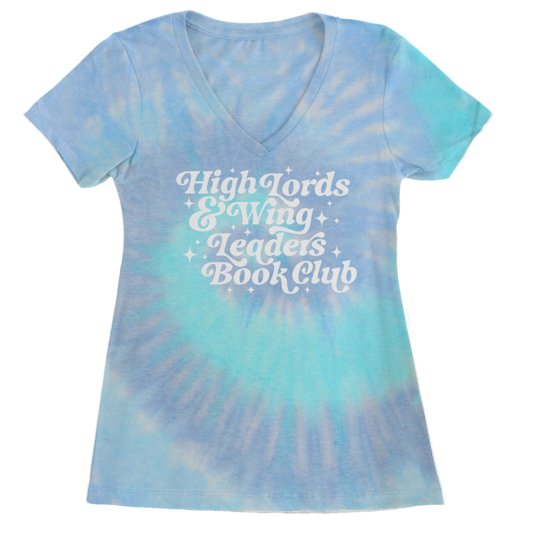 High Lords and Wingleaders Club Romantasy Ladies V-Neck T-shirt Blue Clouds