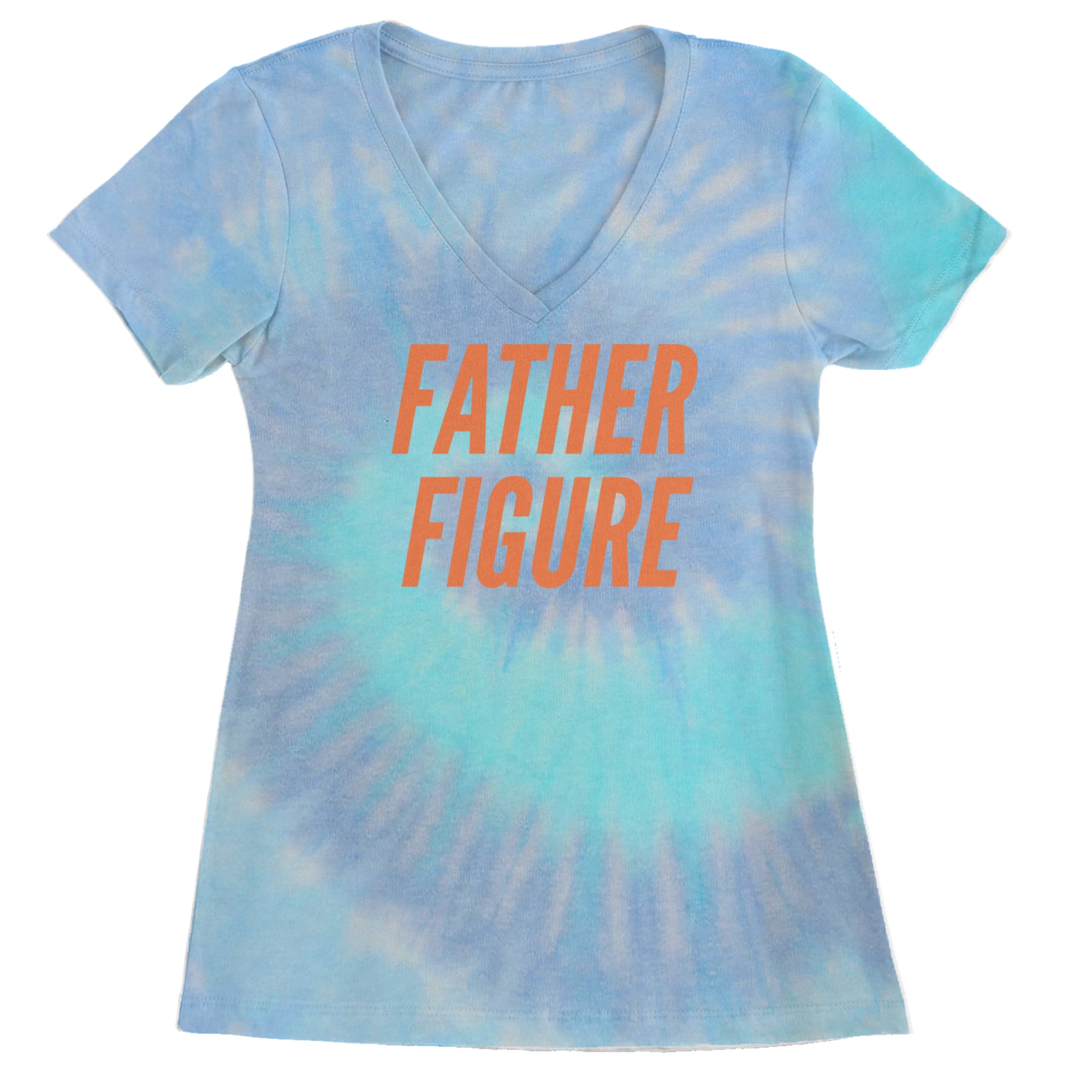 Father Figure Ladies V-Neck T-shirt Blue Clouds