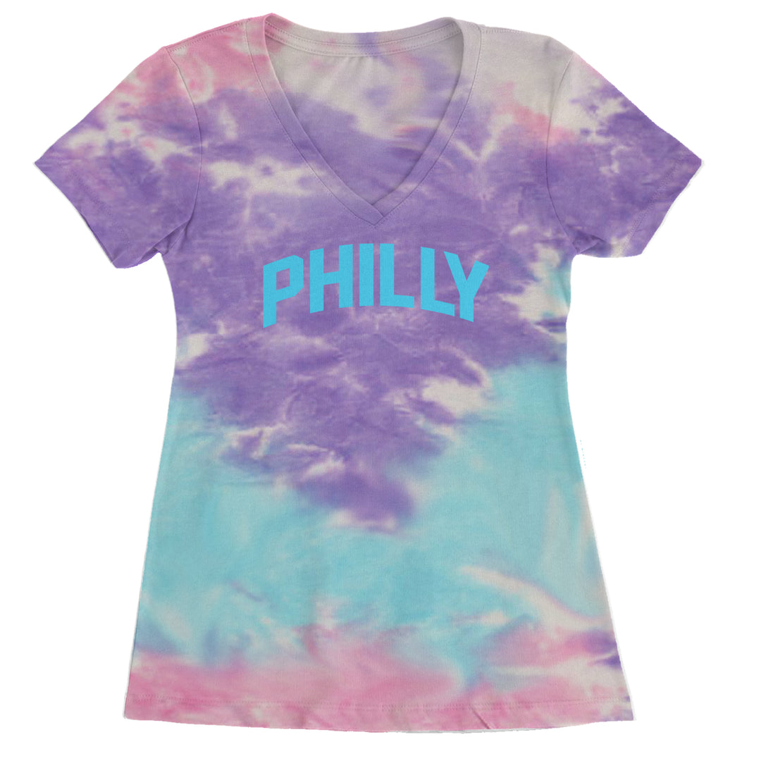 Philly Philadelphia Pride Ladies V-Neck T-shirt Cotton Candy