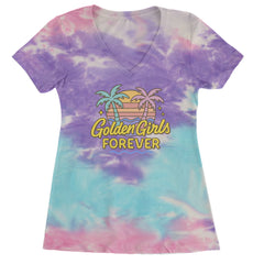 Golden Girls Forever Retro Sunset Ladies V-Neck T-shirt Cotton Candy