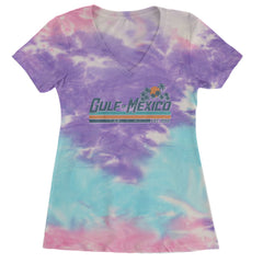 Gulf Of Mexico Established Year 1550 Ladies V-Neck T-shirt Cotton Candy