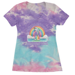 Undiagnosed But Something Is Definitely Wrong Ladies V-Neck T-shirt Cotton Candy
