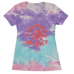 Radicalized by Basic Decency Dove Protest Statement Ladies V-Neck T-shirt Cotton Candy