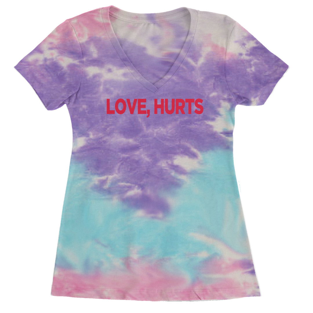 Love Hurts Ladies V-Neck T-shirt Cotton Candy