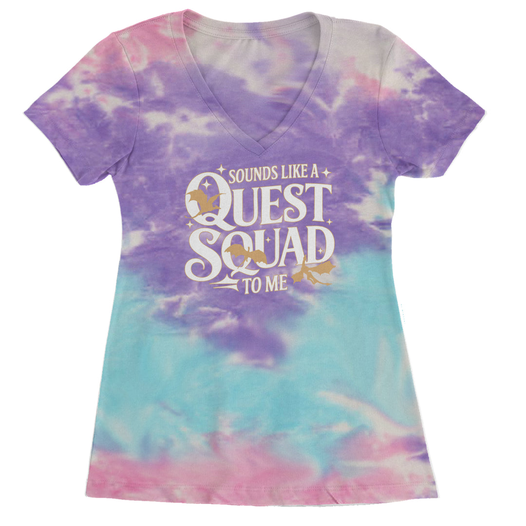 Sounds Like A Quest Squad To Me Empyrean graphic on Women's Lightweight V-Neck T-Shirt in Cotton Candy