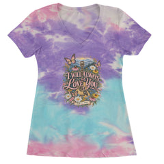 I Will Always Love You Dolly Ladies V-Neck T-shirt Cotton Candy