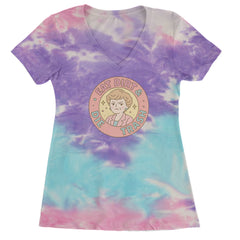Eat Dirt And Die, Trash Golden Girls Ladies V-Neck T-shirt Cotton Candy