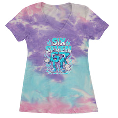 67 Brainrot Meme Slang Ladies V-Neck T-shirt Cotton Candy