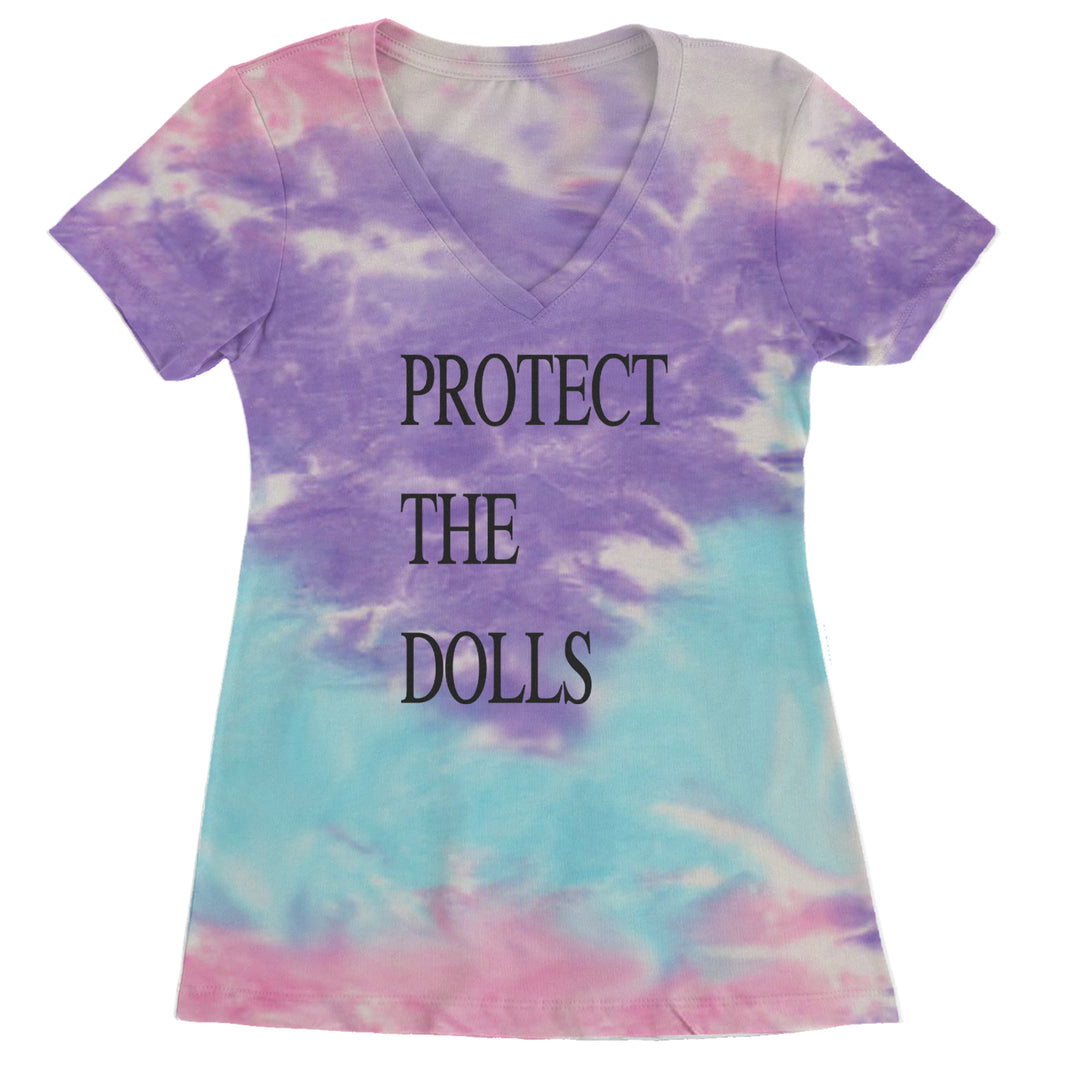 Protect The Dolls Equal Rights Ladies V-Neck T-shirt Cotton Candy