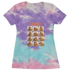 Punch Play Hard Love Harder Ladies V-Neck T-shirt Cotton Candy