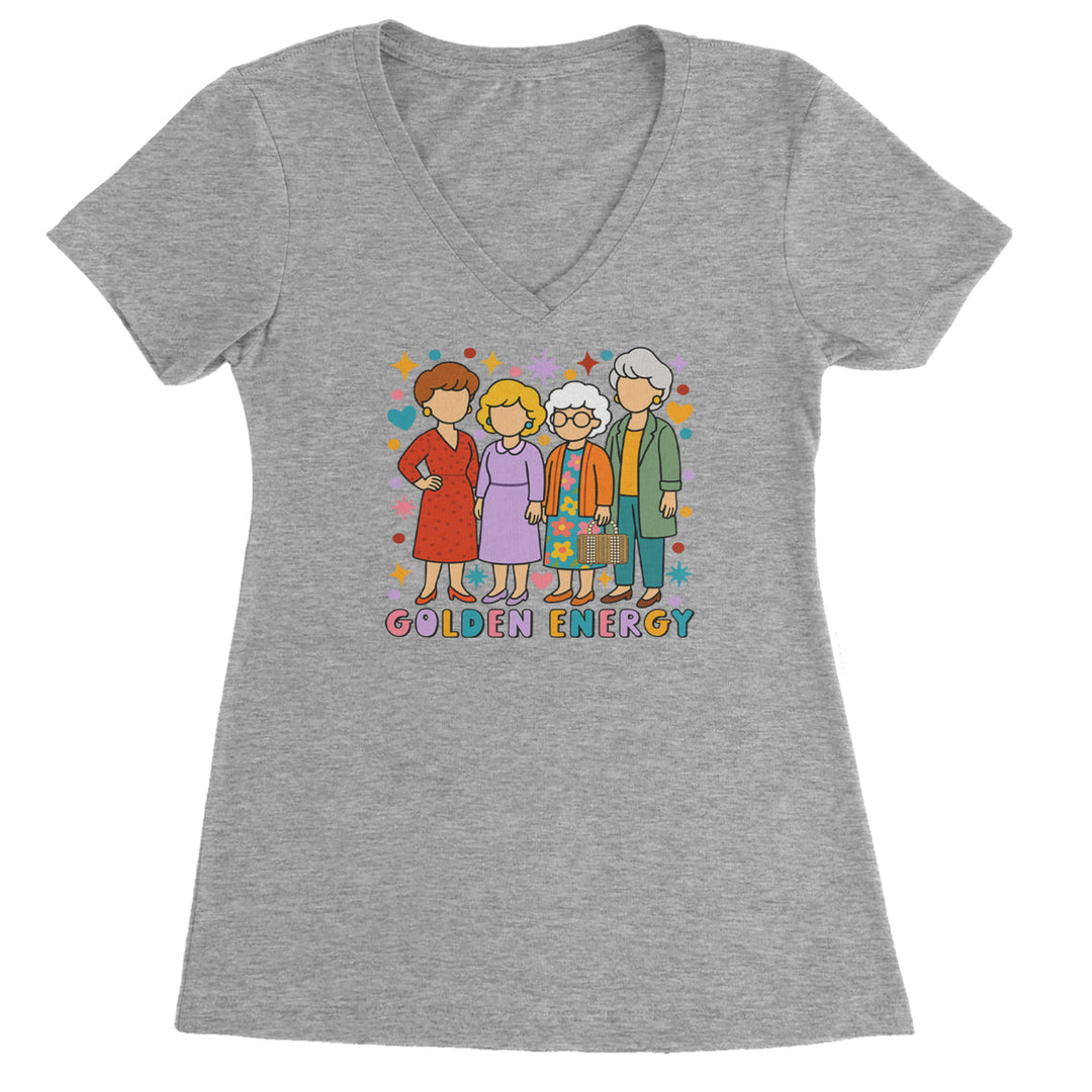 Golden Forever Golden Girls Ladies V-Neck T-shirt Heather Grey