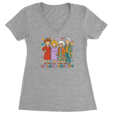Golden Forever Golden Girls Ladies V-Neck T-shirt Heather Grey