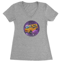 Bad Hombres Space West Chester Band Ladies V-Neck T-shirt Heather Grey