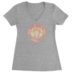 Eat Dirt And Die, Trash Golden Girls Ladies V-Neck T-shirt Heather Grey