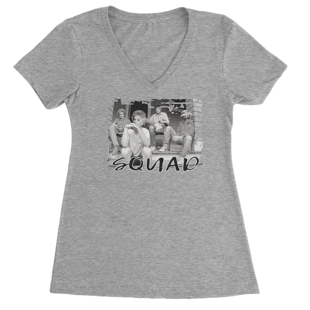 Squad Golden Girls Ladies V-Neck T-shirt Heather Grey