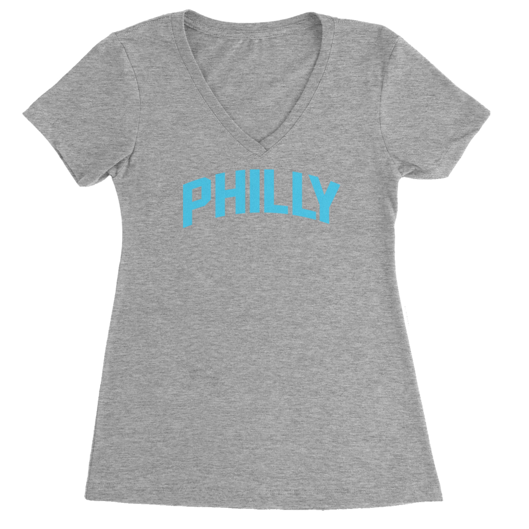 Philly Philadelphia Pride Ladies V-Neck T-shirt Heather Grey