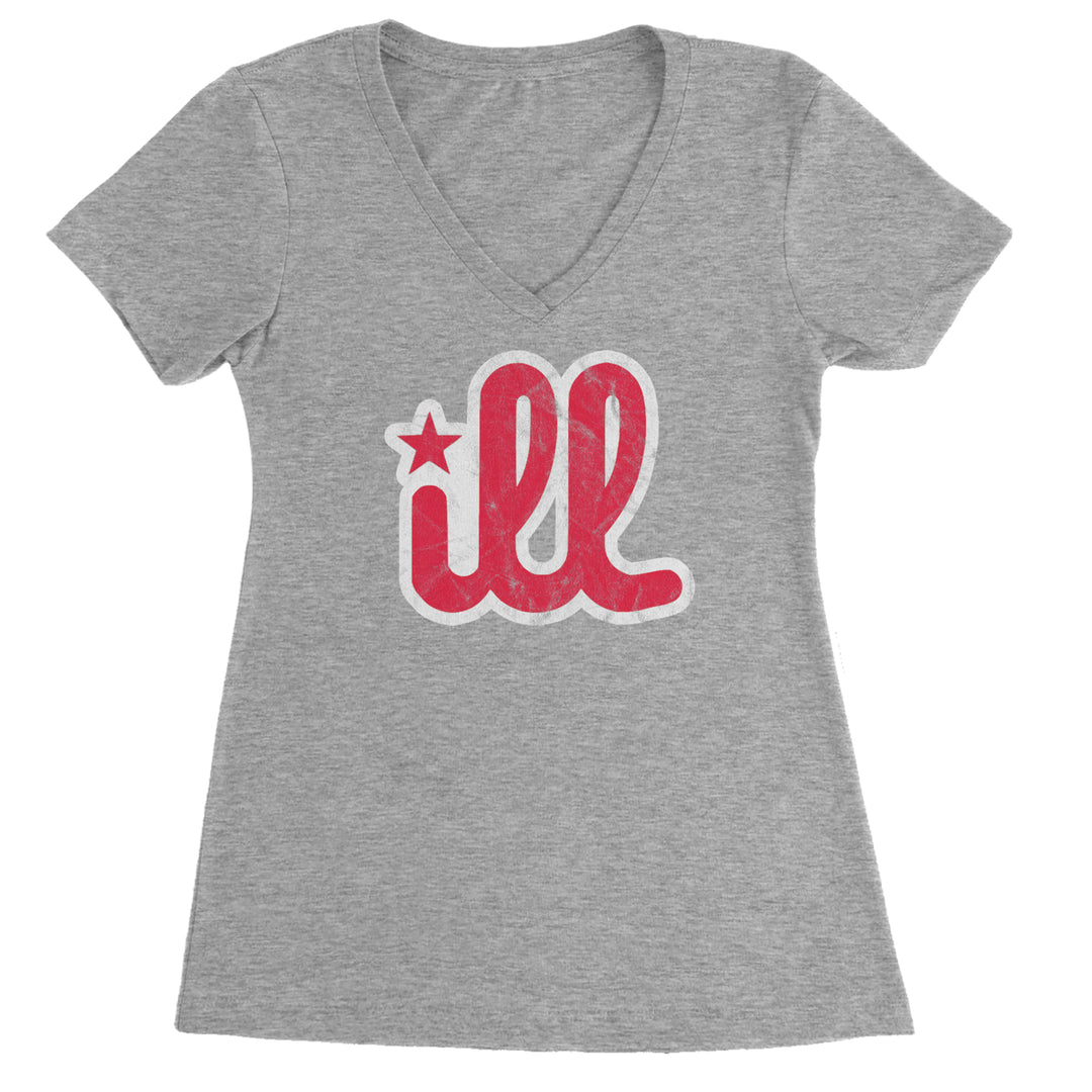 ILL Vintage It's A Philly Thing Ladies V-Neck T-shirt Heather Grey