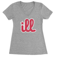 ILL Vintage It's A Philly Thing Ladies V-Neck T-shirt Heather Grey