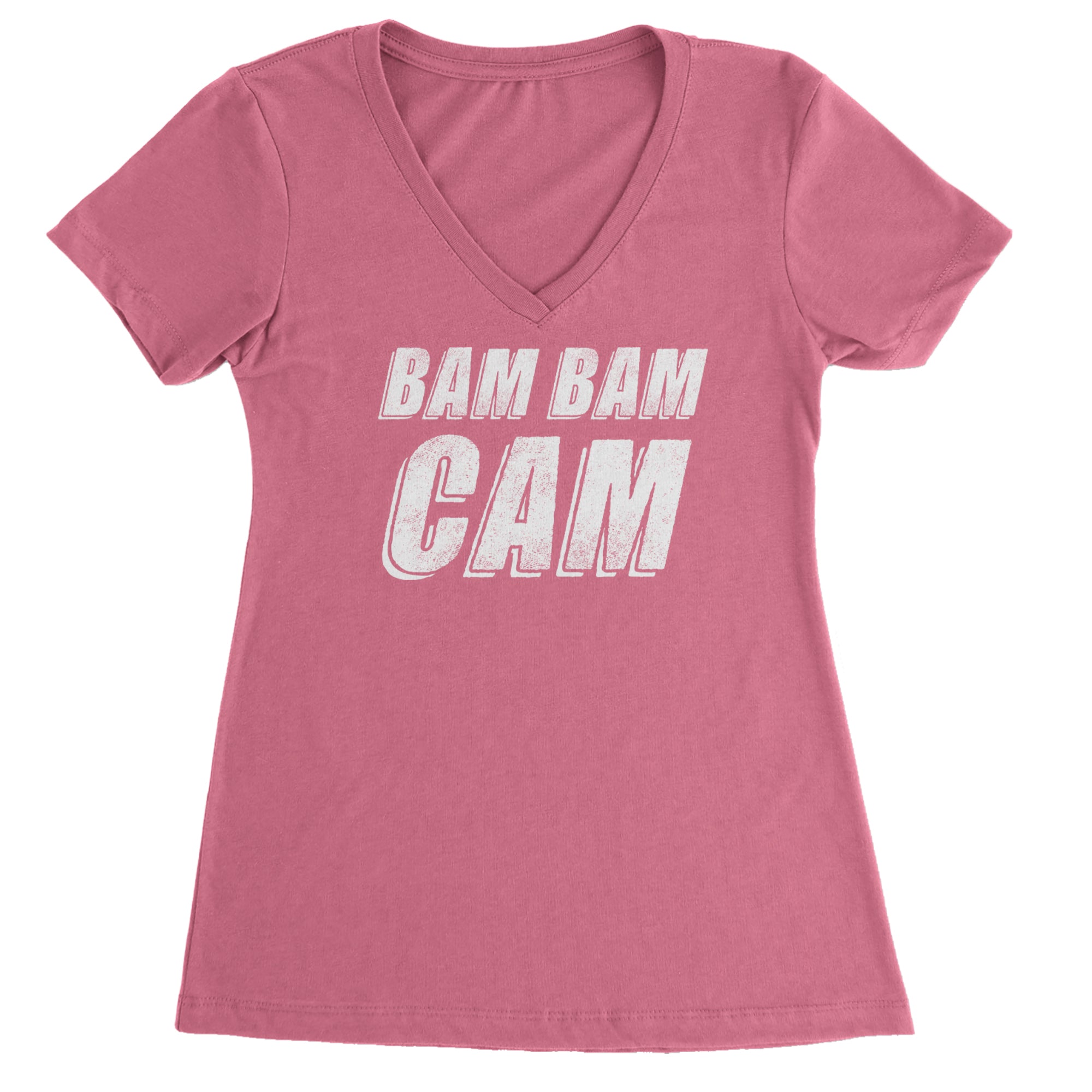 Bam Bam Cam Ladies V-Neck T-shirt Hot Pink
