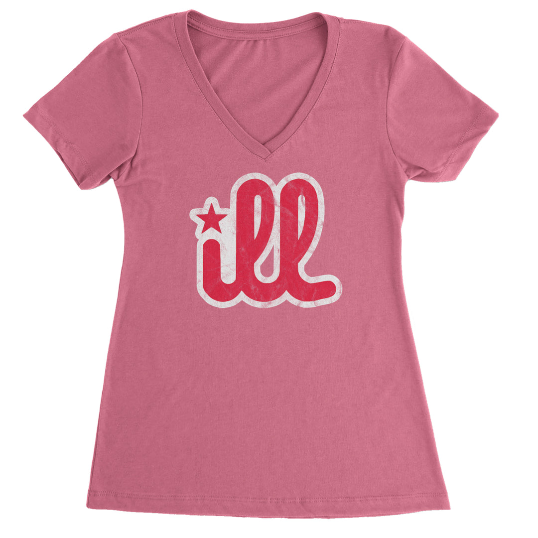ILL Vintage It's A Philly Thing Ladies V-Neck T-shirt Hot Pink