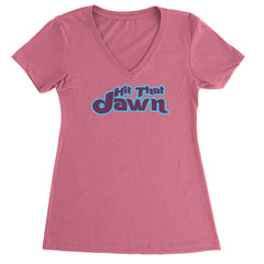 Hit That Jawn Philly Baseball graphic on Women's Lightweight V-Neck T-Shirt in Hot Pink