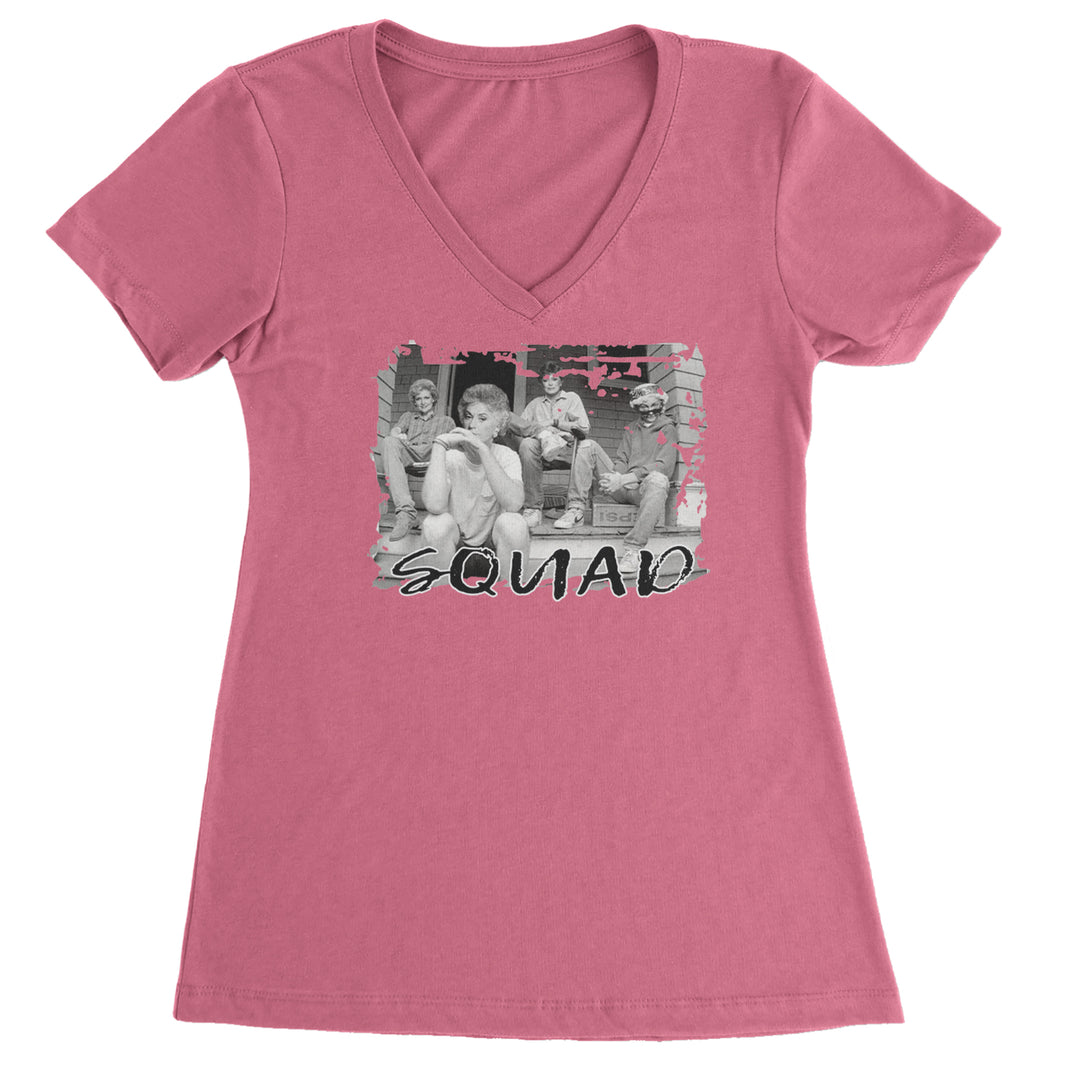Squad Golden Girls Ladies V-Neck T-shirt Hot Pink