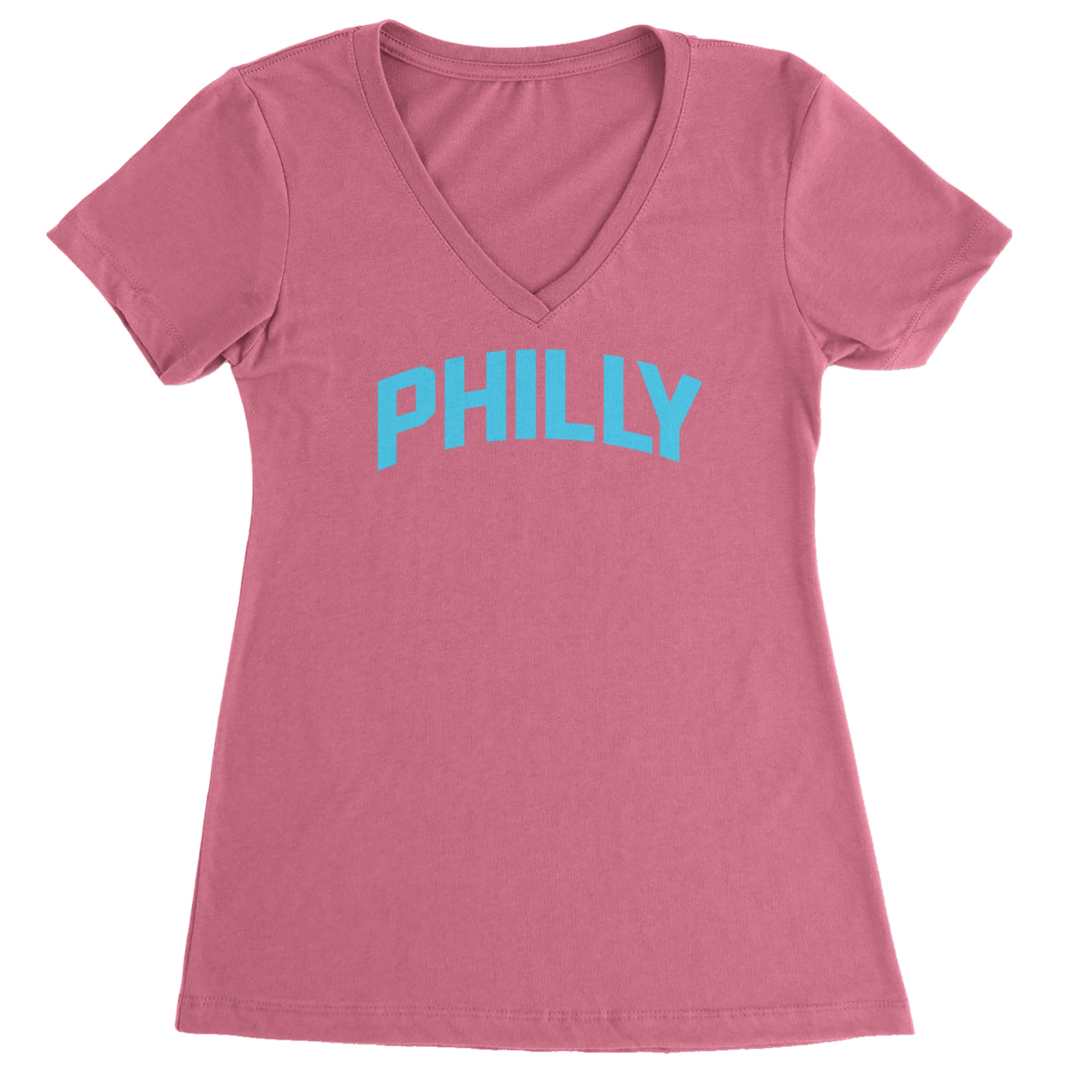 Philly Philadelphia Pride Ladies V-Neck T-shirt Hot Pink